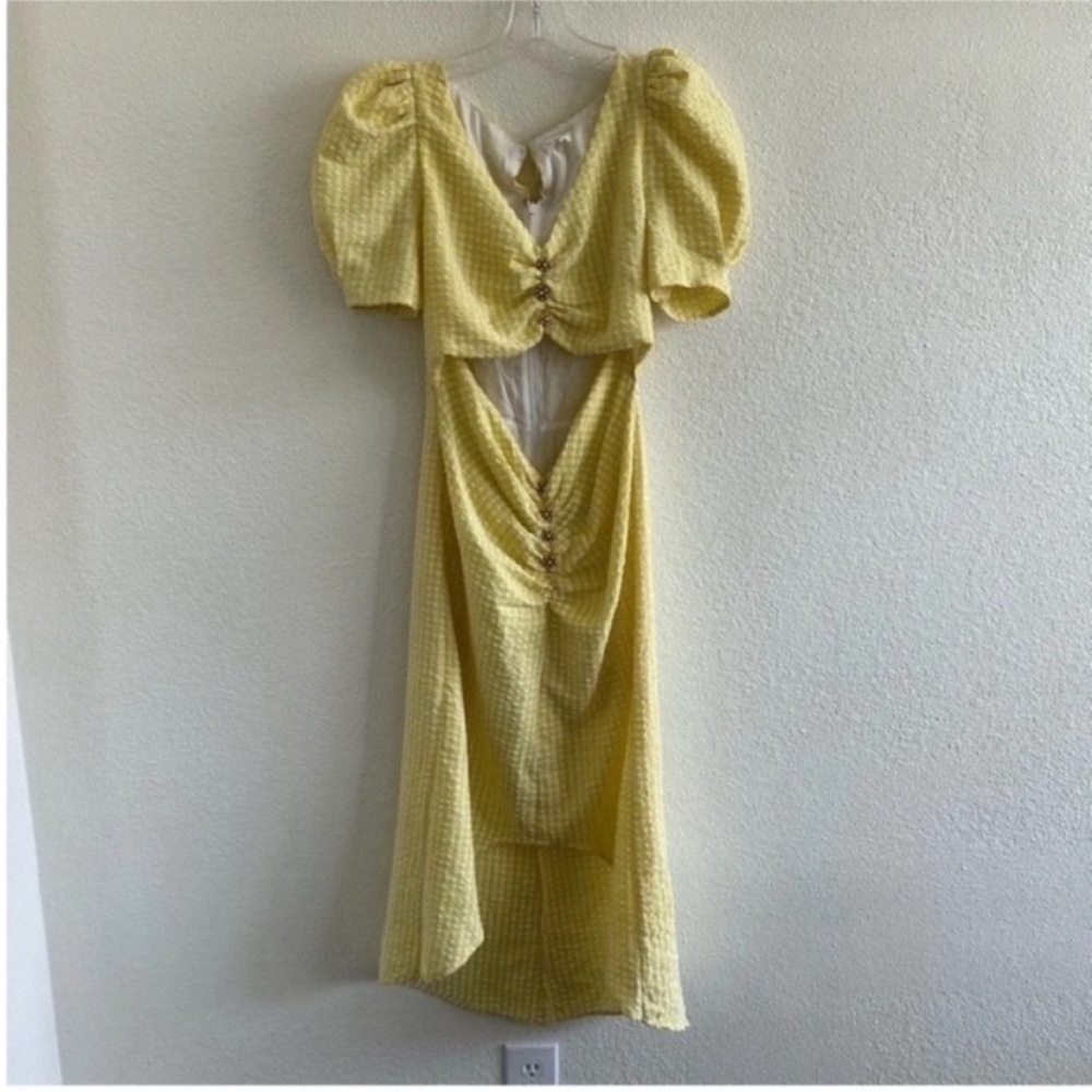 Song Of Style Lena Cut Out Midi Dress Yellow - Picture 4 of 9